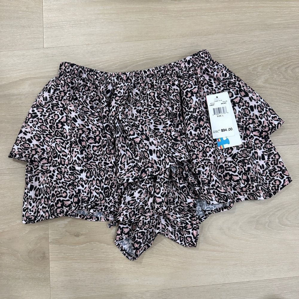Vintage Havana Leopard Print Skort, Size L, NWT